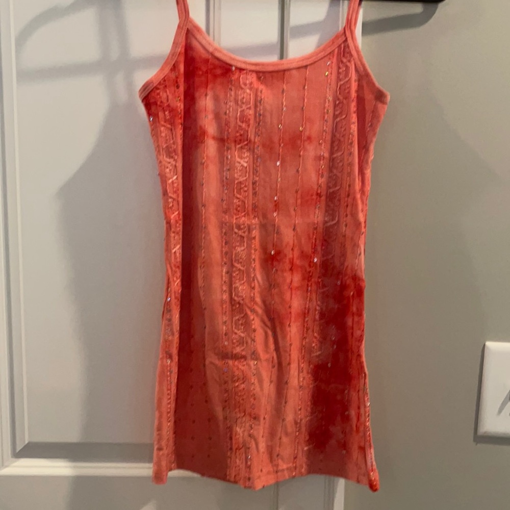 BKE salmon sequin tank size small